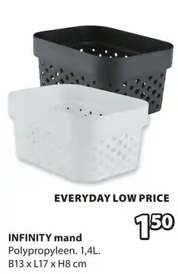 Jysk INFINITY mand aanbieding