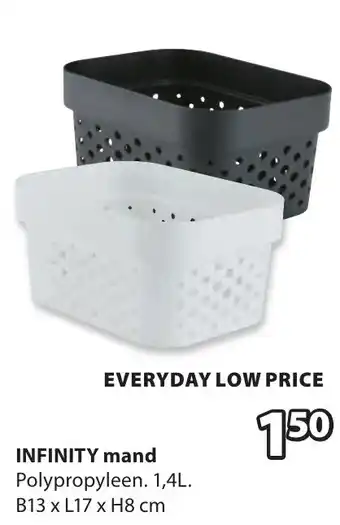 Jysk INFINITY mand aanbieding
