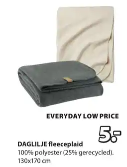 Jysk DAGLILJE fleeceplaid aanbieding