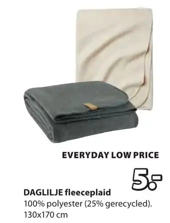 Jysk DAGLILJE fleeceplaid aanbieding