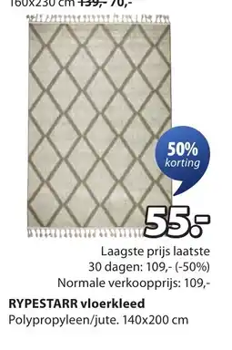Jysk RYPESTARR vloerkleed aanbieding