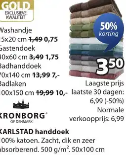 Jysk KARLSTAD handdoek aanbieding