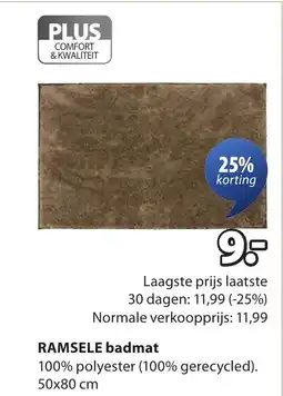 Jysk RAMSELE badmat aanbieding