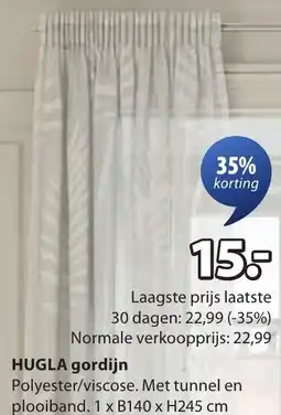 Jysk HUGLA gordijn aanbieding