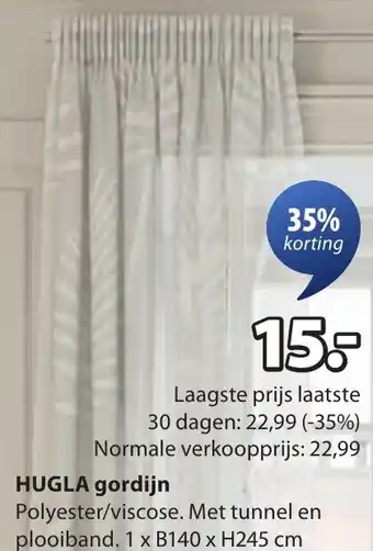 Jysk HUGLA gordijn aanbieding