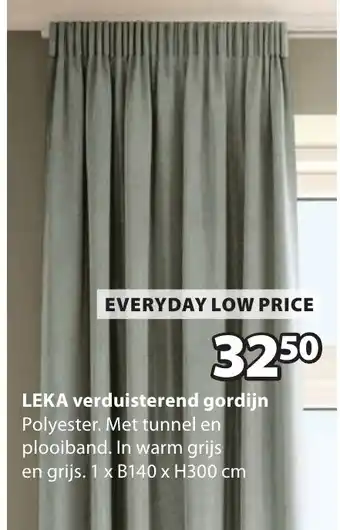 Jysk LEKA verduisterend gordijn aanbieding