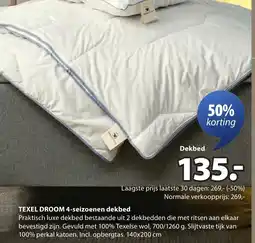 Jysk TEXEL DROOM 4-seizoenen dekbed aanbieding