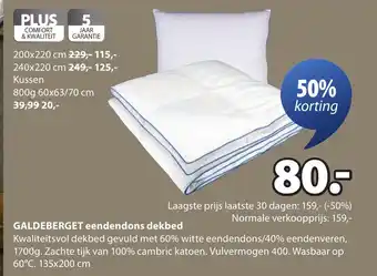 Jysk GALDEBERGET eendendons dekbed aanbieding