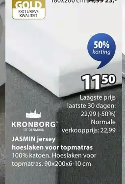Jysk JASMIN jersey hoeslaken voor topmatras aanbieding