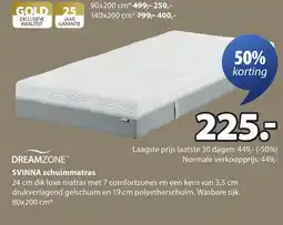 Jysk SVINNA schuimmatras aanbieding