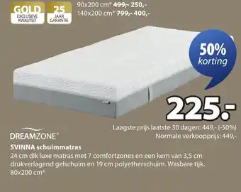 Jysk SVINNA schuimmatras aanbieding