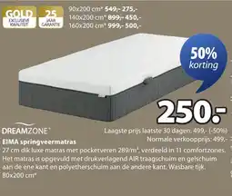 Jysk EIMA springveermatras aanbieding
