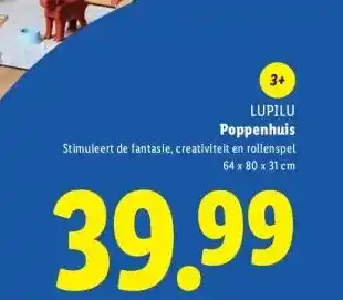 Lidl LUPILU Poppenhuis aanbieding