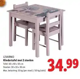 Lidl LIVARNO Kindertafel met 2 stoelen aanbieding