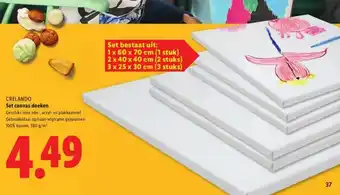 Lidl CRELANDO Set canvas doeken aanbieding