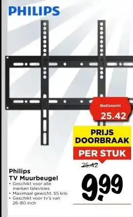 Vomar Voordeelmarkt Philips TV Muurbeugel aanbieding