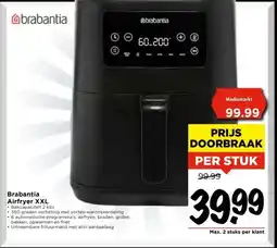 Vomar Voordeelmarkt Brabantia Airfryer XXL aanbieding