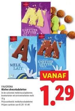 Lidl FAVORINA Kleine chocoladeletter aanbieding
