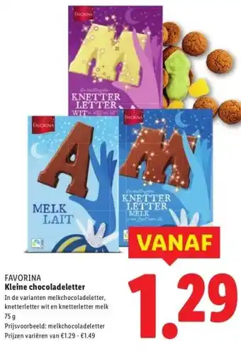 Lidl FAVORINA Kleine chocoladeletter aanbieding