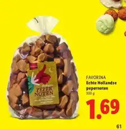 Lidl FAVORINA Echte Hollandse pepernoten aanbieding
