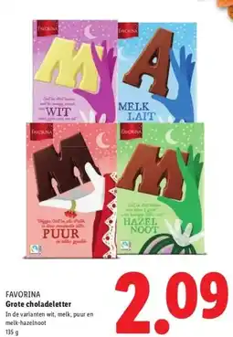 Lidl FAVORINA Grote choladeletter aanbieding