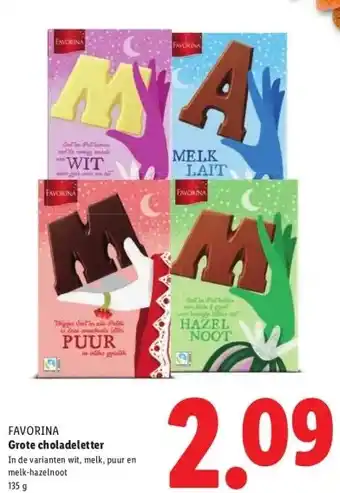 Lidl FAVORINA Grote choladeletter aanbieding