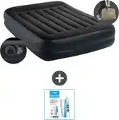 Bol.com Intex Luchtbed - 2-Persoons - 152 x 203 x 42 cm - Blauw - Inclusief pomp - Reparatieset aanbieding