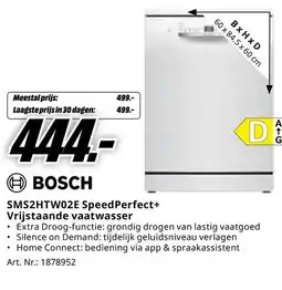 MediaMarkt SMS2HTW02E SpeedPerfect+ Vrijstaande vaatwasser aanbieding