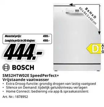 MediaMarkt SMS2HTW02E SpeedPerfect+ Vrijstaande vaatwasser aanbieding