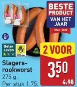 ALDI Slagersrookworst aanbieding