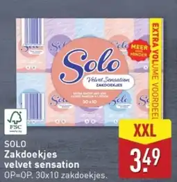 ALDI Solo Zakdoekjes velvet sensation aanbieding