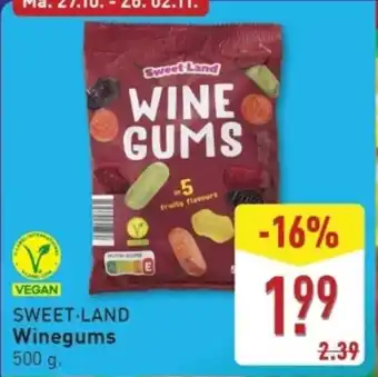 ALDI Sweet Land Winegums aanbieding