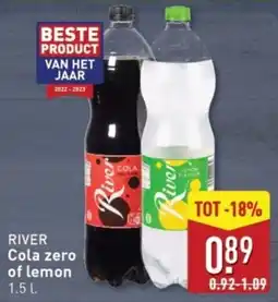 ALDI River Cola Zero of Lemon aanbieding