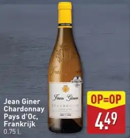 ALDI Jean Giner Chardonnay Pays d'Oc, Frankrijk aanbieding