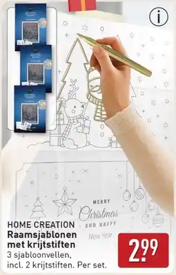 ALDI Home Creation Raamsjablonen met krijtstiften aanbieding