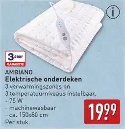 ALDI Ambiano Elektrische Onderdeken aanbieding