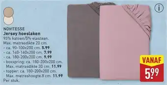 ALDI Novitesse Jersey Hoeslaken aanbieding