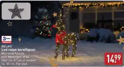 ALDI Belavi Led rotan kerstfiguur aanbieding