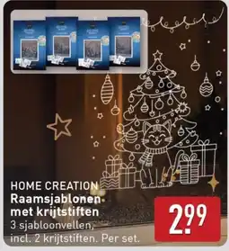 ALDI Home creation Raamsjablonen. met krijtstiften aanbieding