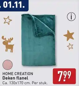 ALDI Home creation Deken flanel aanbieding
