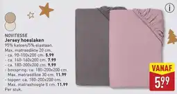ALDI Novitesse Jersey hoeslaken aanbieding
