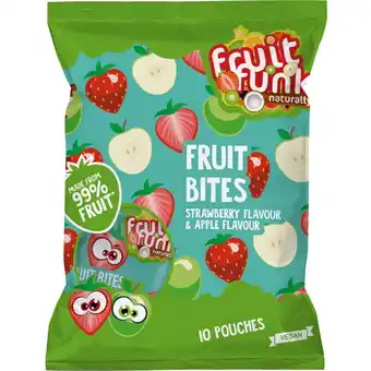Albert Heijn Fruitfunk Fruit bites strawberry & apple aanbieding