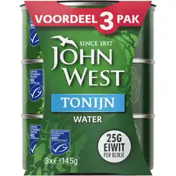Albert Heijn John West Tonijn in water 3-pack aanbieding