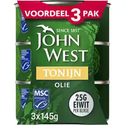 Albert Heijn John West Tonijn in olie 3-pack aanbieding
