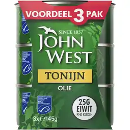 Albert Heijn John West Tonijn in olie 3-pack aanbieding
