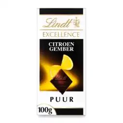 Albert Heijn Lindt Excellence gember citroen pure chocolade aanbieding