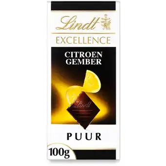 Albert Heijn Lindt Excellence gember citroen pure chocolade aanbieding