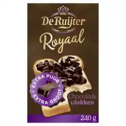 Albert Heijn De Ruijter Royaal chocolade vlokken extra puur aanbieding