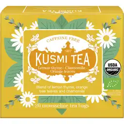 Albert Heijn Kusmi Tea Organic lemon thyme-chamomile-orange aanbieding
