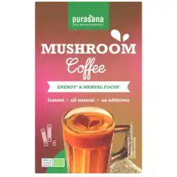 Albert Heijn Purasana Mushroom coffee oploskoffie aanbieding